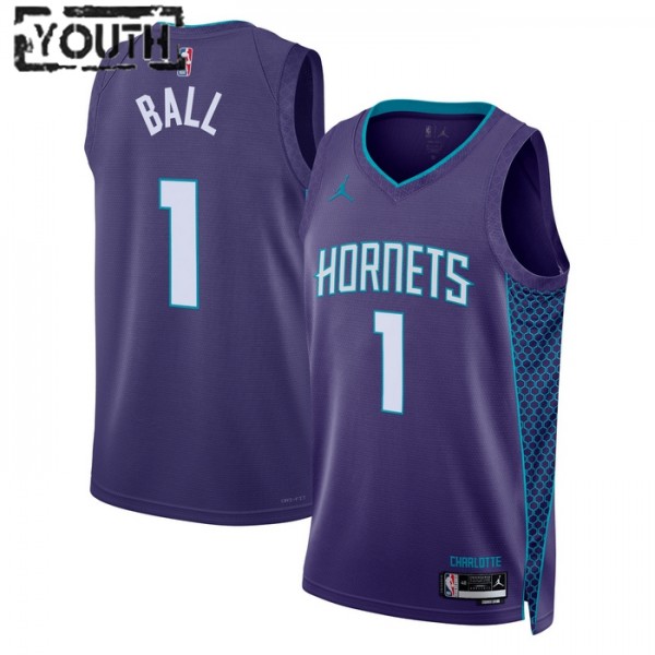 Charlotte Hornets Trikot Lamelo Ball 1 Jordan 2022-23 Statement Edition Lila Swingman - Kinder Charlotte Hornets Trikot Lamelo Ball 1 Jordan 2022-23 Statement Edition Lila Swingman - Kinder